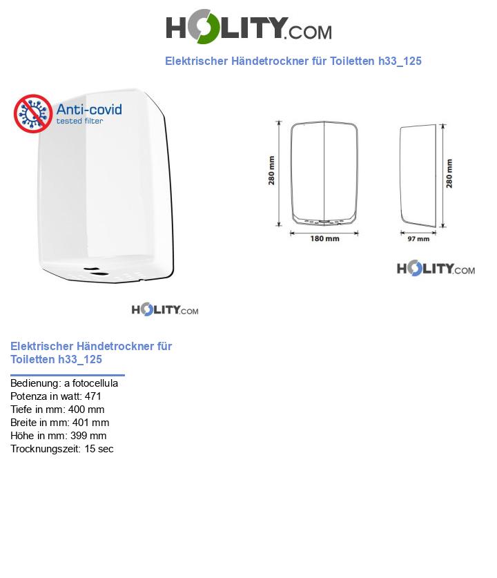 Elektrischer Händetrockner für Toiletten h33_125