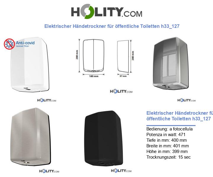 Elektrischer Händetrockner für öffentliche Toiletten h33_127