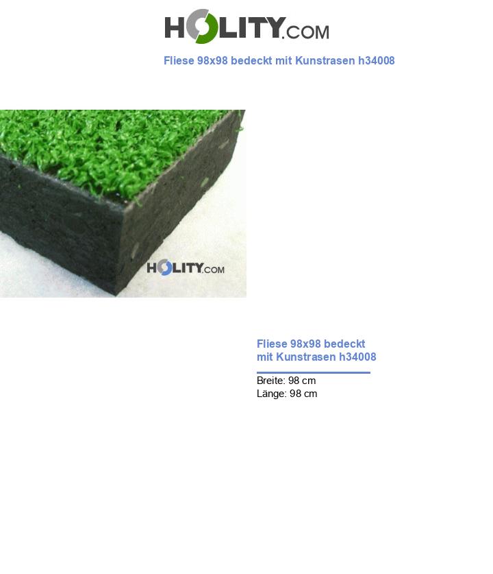 Fliese 98x98 bedeckt mit Kunstrasen h34008