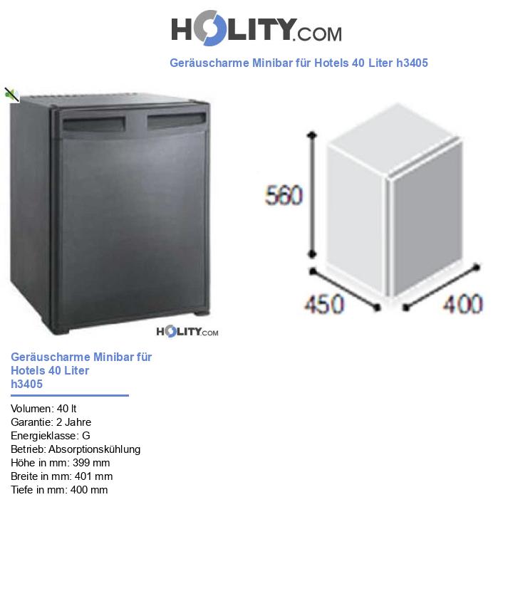 Geräuscharme Minibar für Hotels 40 Liter h3405