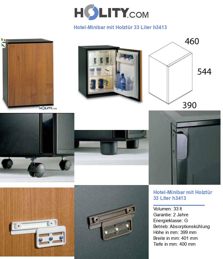Hotel-Minibar mit Holztür 33 Liter h3413