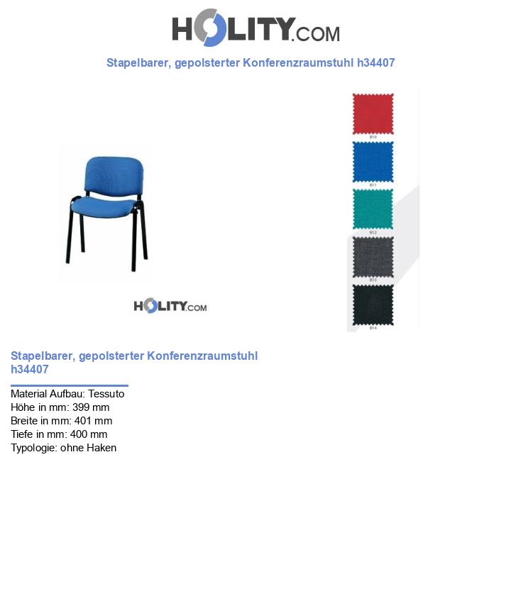 Stapelbarer, gepolsterter Konferenzraumstuhl h34407