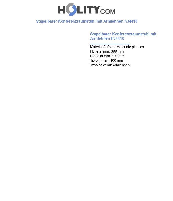 Stapelbarer Konferenzraumstuhl mit Armlehnen h34410