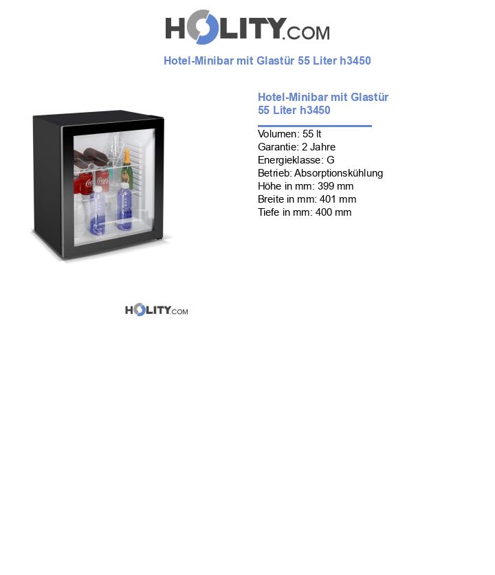Hotel-Minibar mit Glastür 55 Liter h3450