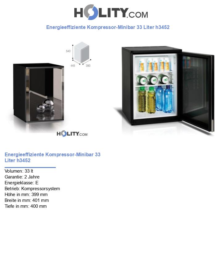 Energieeffiziente Kompressor-Minibar 33 Liter h3452
