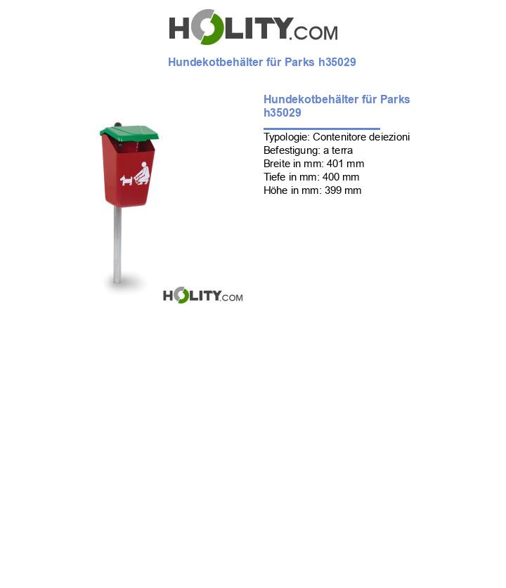 Hundekotbehälter für Parks h35029