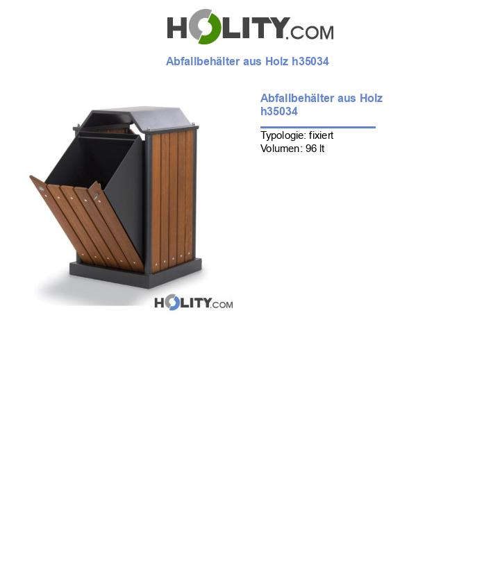Abfallbehälter aus Holz h35034
