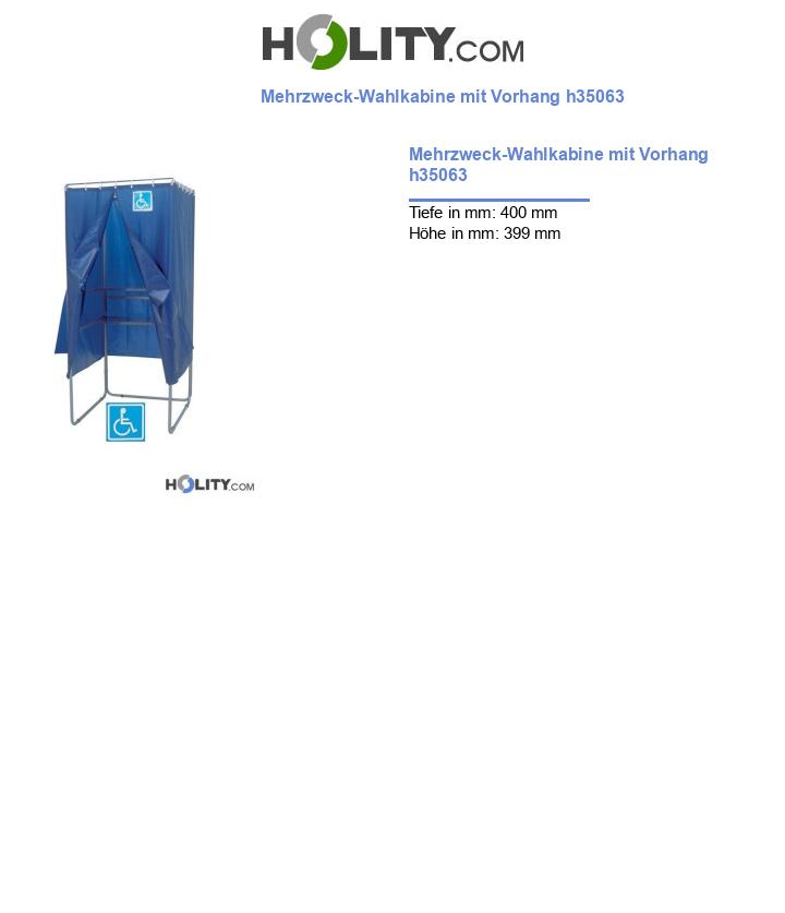 Mehrzweck-Wahlkabine mit Vorhang h35063