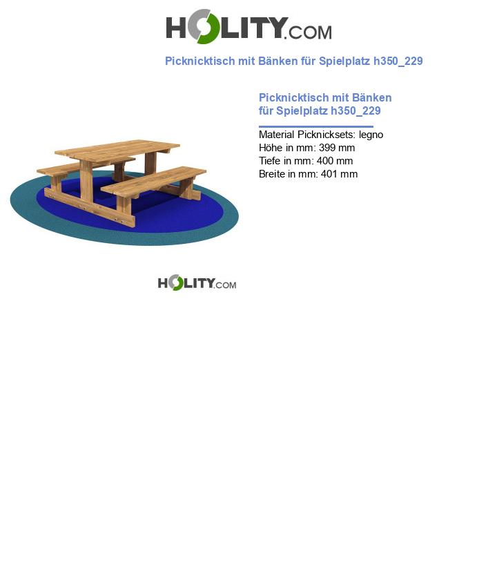 Picknicktisch mit Bänken für Spielplatz h350_229