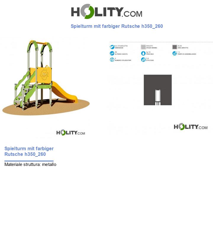 Spielturm mit farbiger Rutsche h350_260