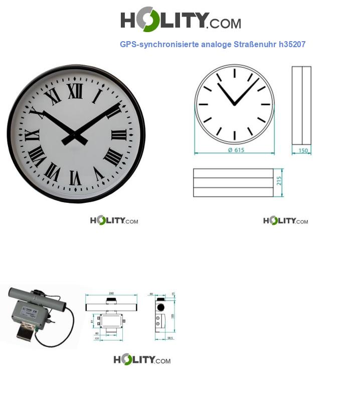 GPS-synchronisierte analoge Straßenuhr h35207