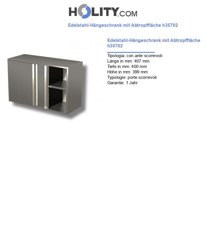 Edelstahl-Hängeschrank mit Abtropffläche h35702