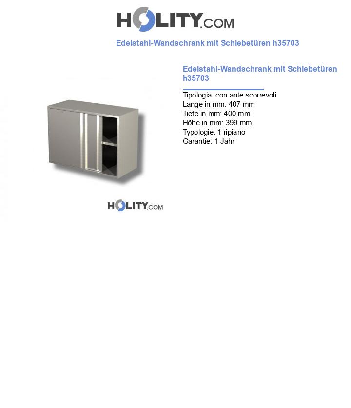 Edelstahl-Wandschrank mit Schiebetüren h35703