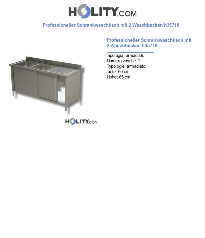 Professioneller Schrankwaschtisch mit 2 Waschbecken h35718