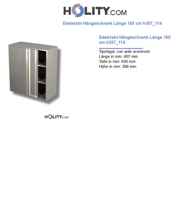 Edelstahl-Hängeschrank Länge 160 cm h357_114