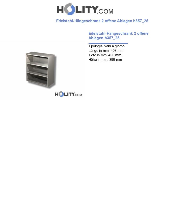 Edelstahl-Hängeschrank 2 offene Ablagen h357_25