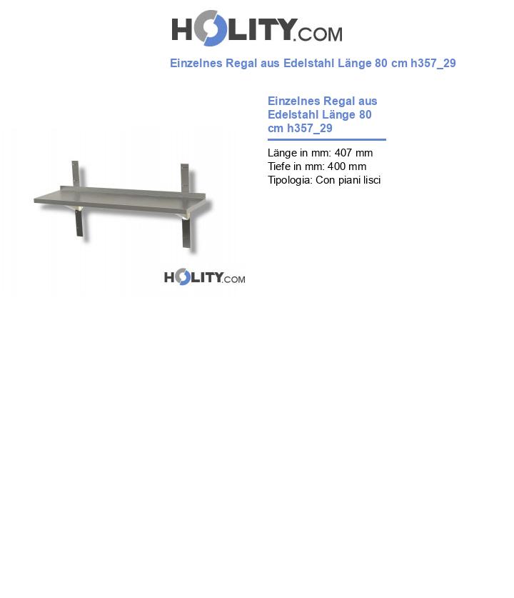 Einzelnes Regal aus Edelstahl Länge 80 cm h357_29