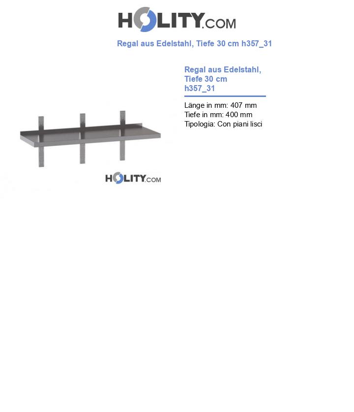 Regal aus Edelstahl, Tiefe 30 cm h357_31