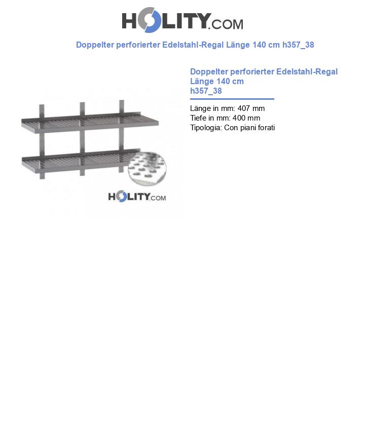 Doppelter perforierter Edelstahl-Regal Länge 140 cm h357_38