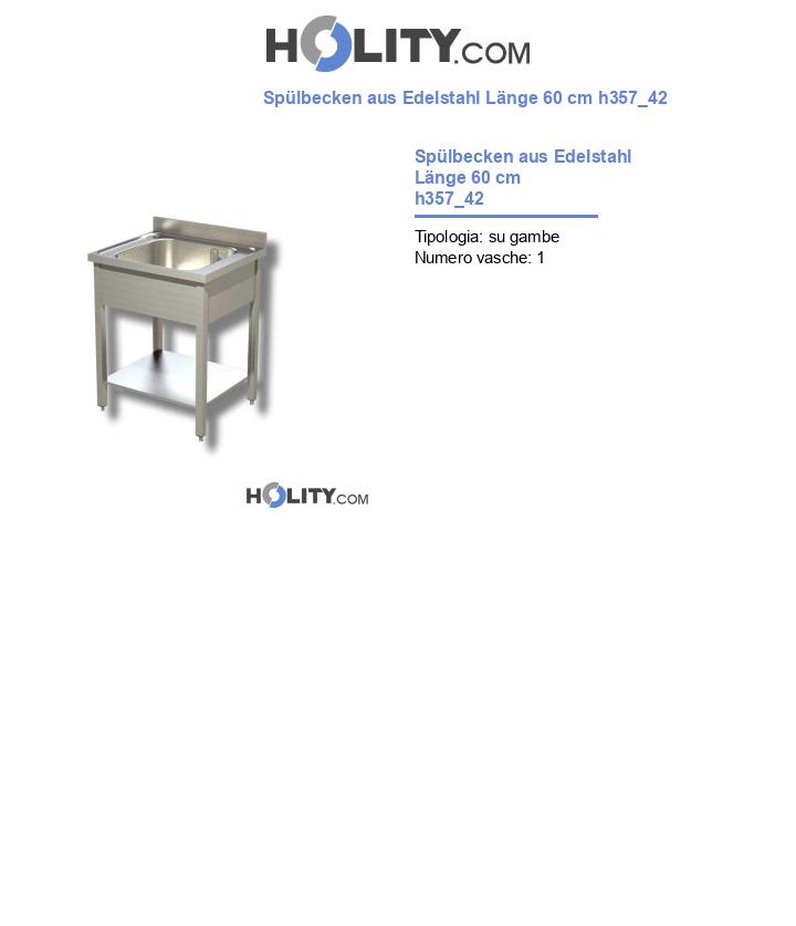 Spülbecken aus Edelstahl Länge 60 cm h357_42