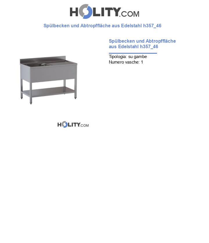 Spülbecken und Abtropffläche aus Edelstahl h357_46