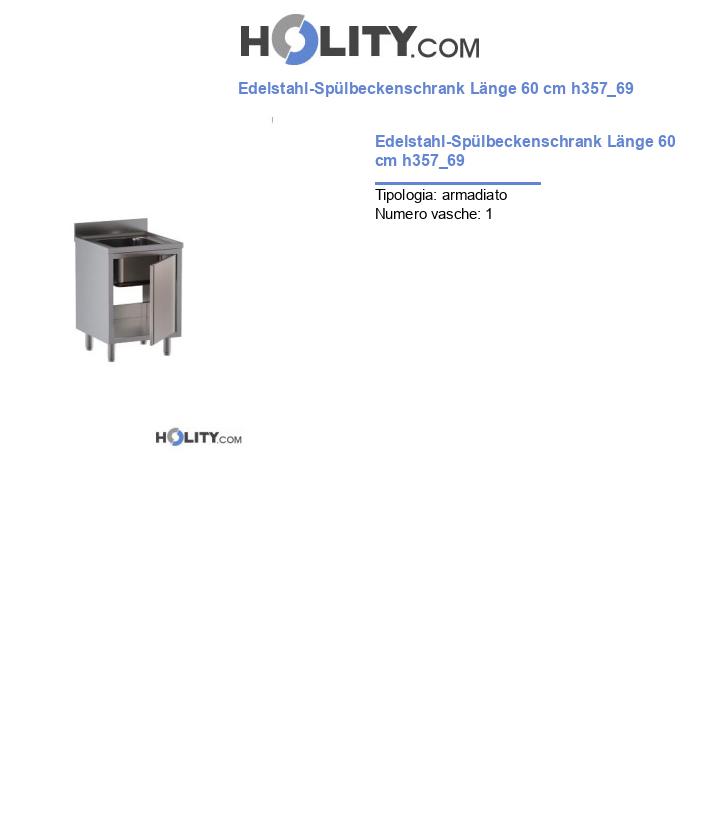Edelstahl-Spülbeckenschrank Länge 60 cm h357_69