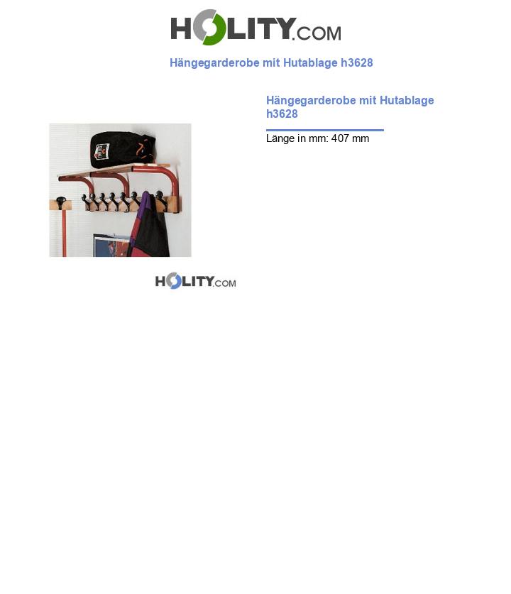 Hängegarderobe mit Hutablage h3628
