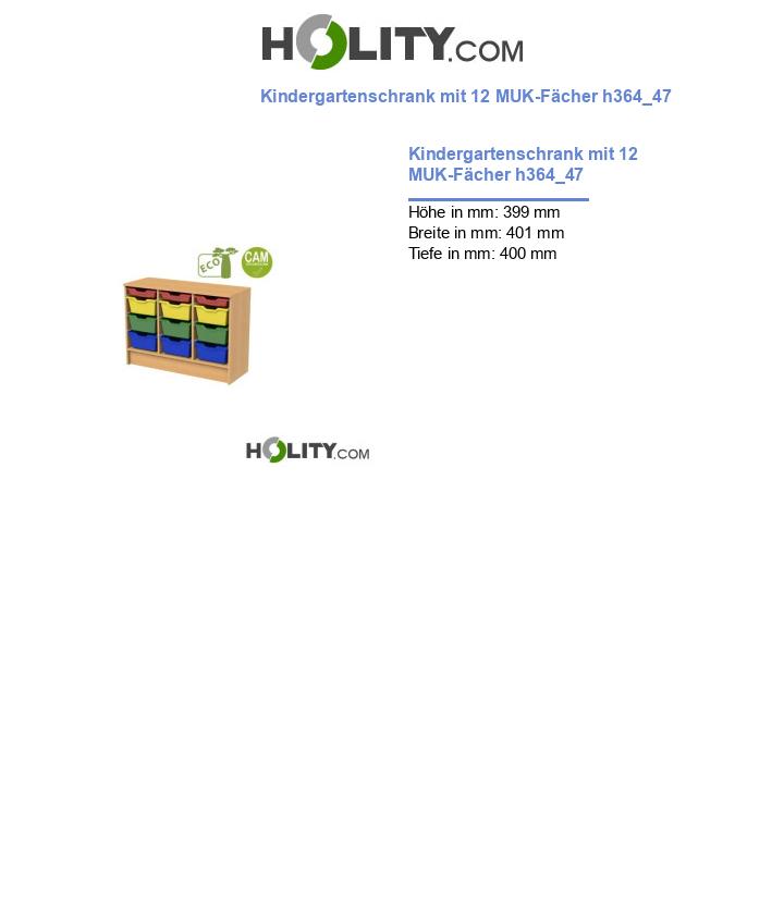 Kindergartenschrank mit 12 MUK-Fächer h364_47
