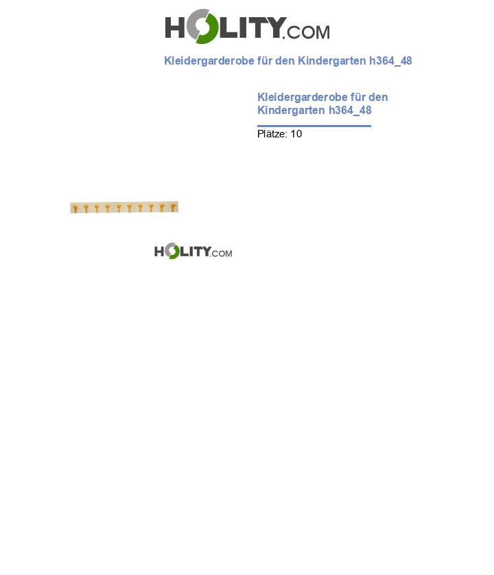 Kleidergarderobe für den Kindergarten h364_48