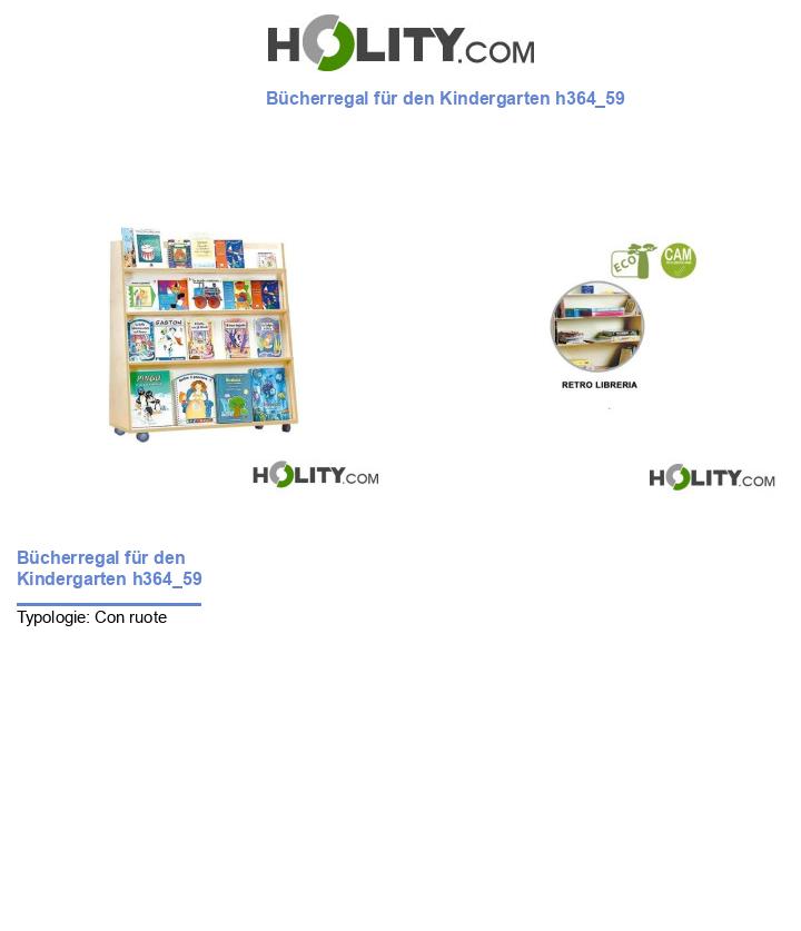 Bücherregal für den Kindergarten h364_59