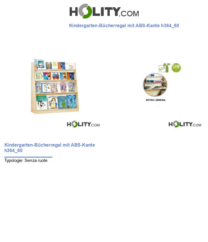 Kindergarten-Bücherregal mit ABS-Kante h364_60