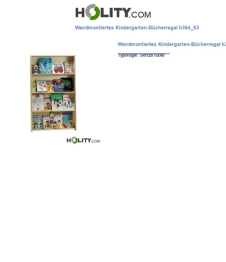 Wandmontiertes Kindergarten-Bücherregal h364_63