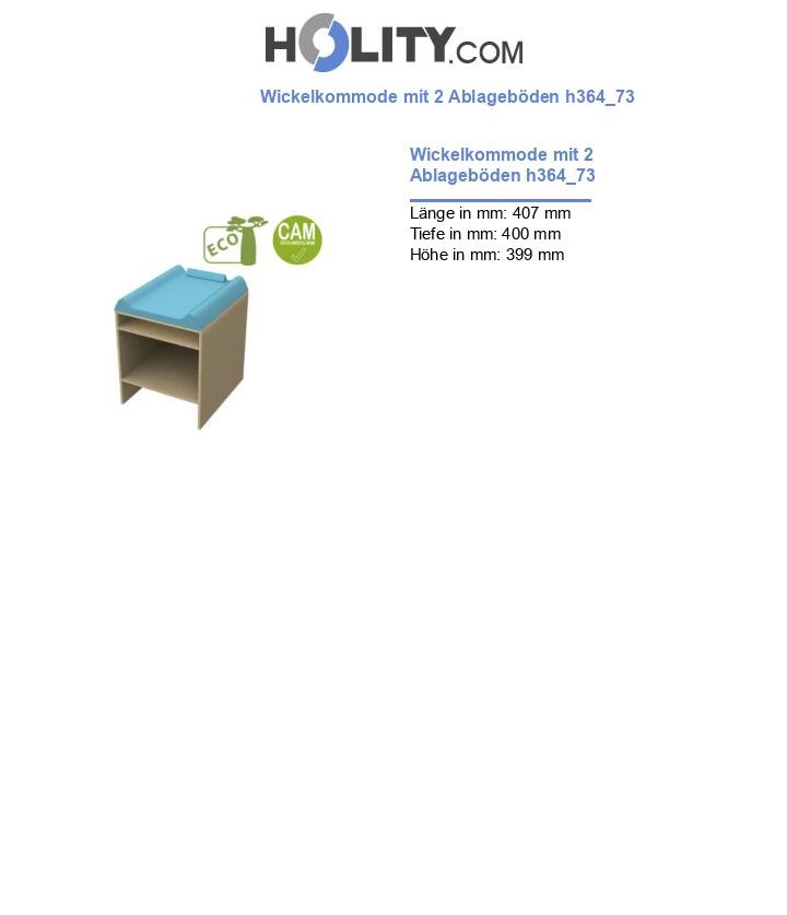 Wickelkommode mit 2 Ablageböden h364_73