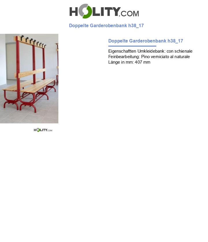Doppelte Garderobenbank h38_17