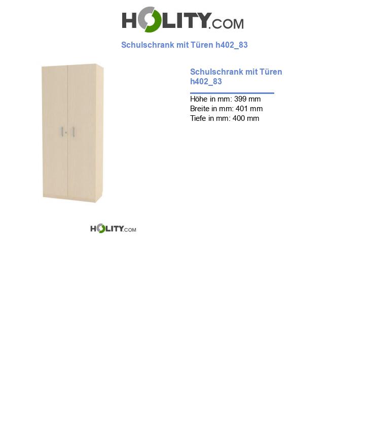 Schulschrank mit Türen h402_83
