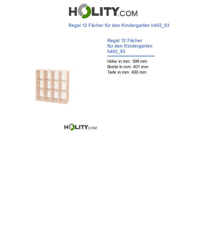 Regal 12 Fächer für den Kindergarten h402_93