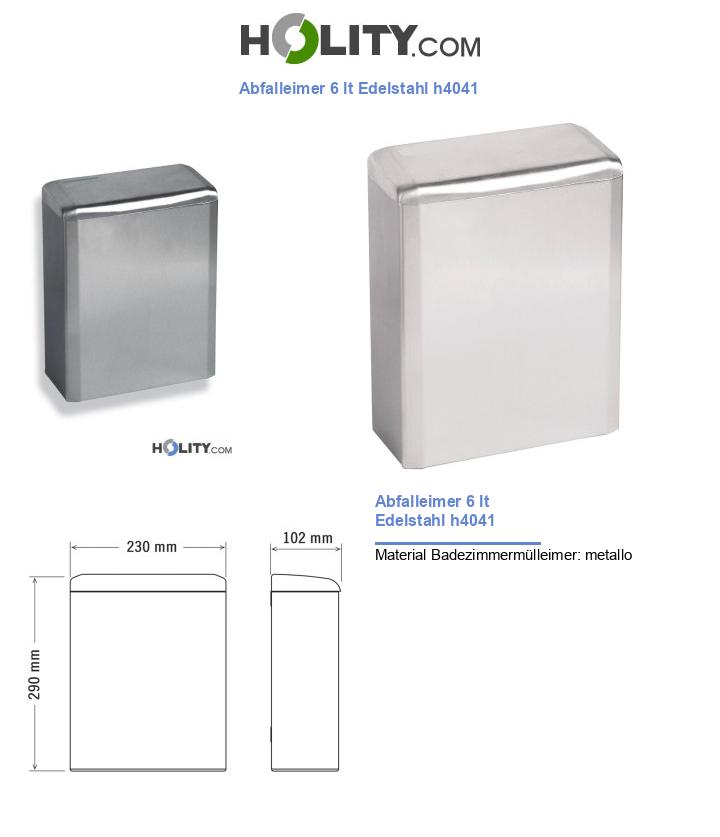 Abfalleimer 6 lt Edelstahl h4041