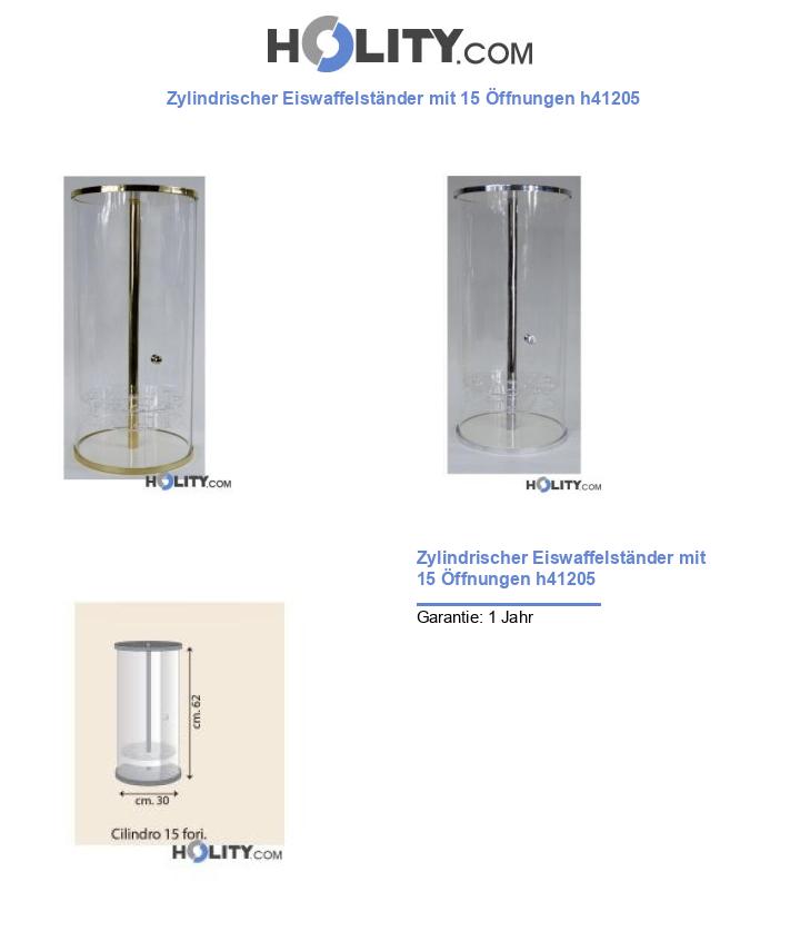 Zylindrischer Eiswaffelständer mit 15 Öffnungen h41205