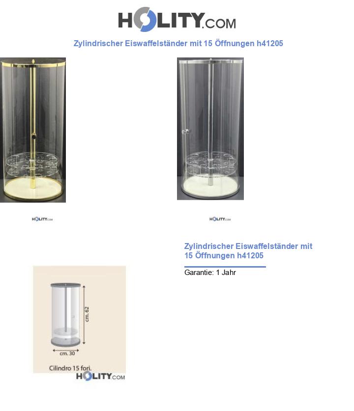 Zylindrischer Eiswaffelständer mit 15 Öffnungen h41205