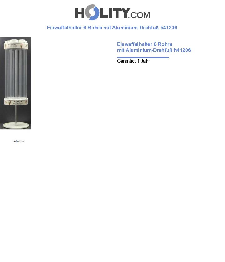 Eiswaffelhalter 6 Rohre mit Aluminium-Drehfuß h41206