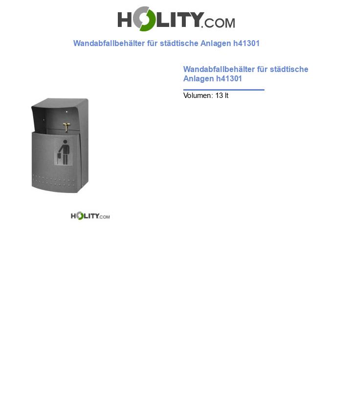 Wandabfallbehälter für städtische Anlagen h41301