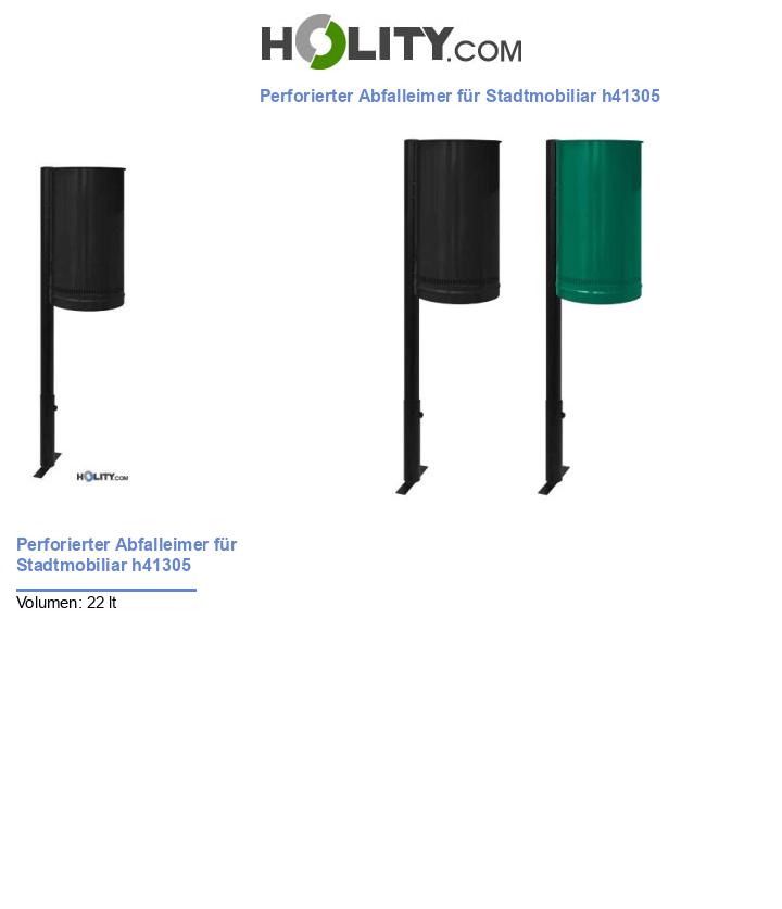 Perforierter Abfalleimer für Stadtmobiliar h41305