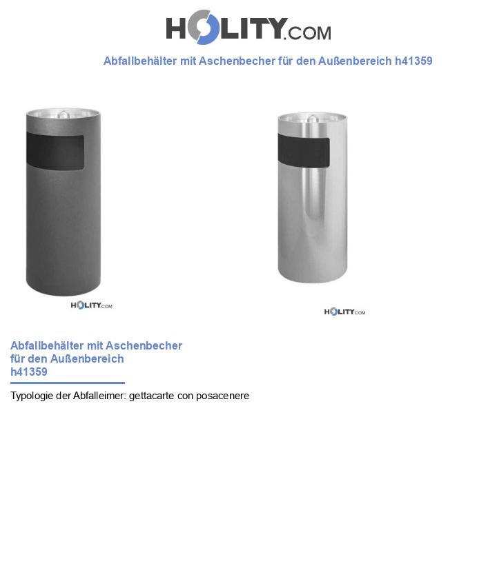 Abfallbehälter mit Aschenbecher für den Außenbereich h41359