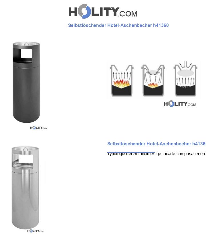 Suchen Sie Selbstlöschender Hotel-Aschenbecher h41360?