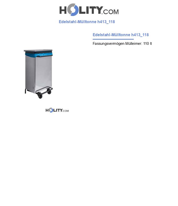 Edelstahl-Mülltonne h413_118