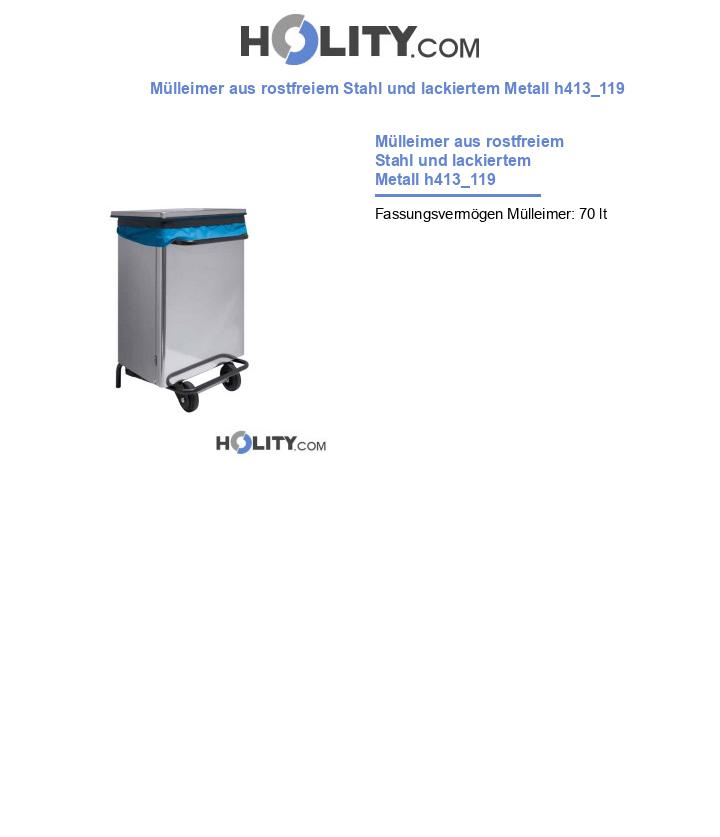 Mülleimer aus rostfreiem Stahl und lackiertem Metall h413_119