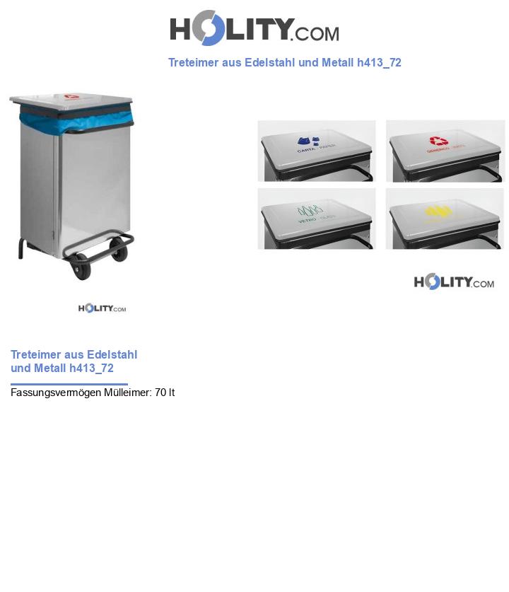 Treteimer aus Edelstahl und Metall h413_72