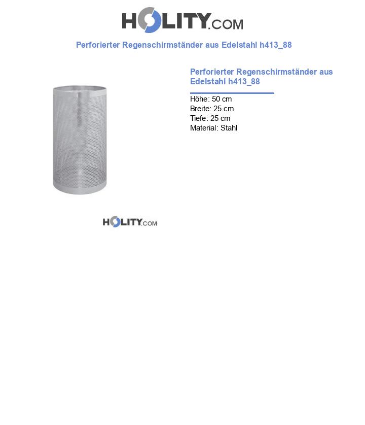 Perforierter Regenschirmständer aus Edelstahl h413_88