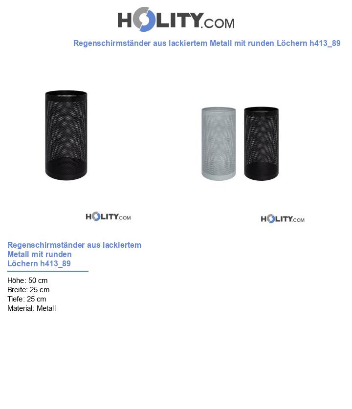 Regenschirmständer aus lackiertem Metall mit runden Löchern h413_89