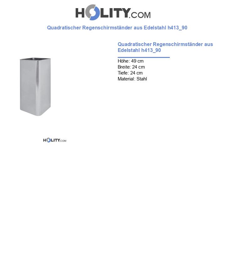 Quadratischer Regenschirmständer aus Edelstahl h413_90